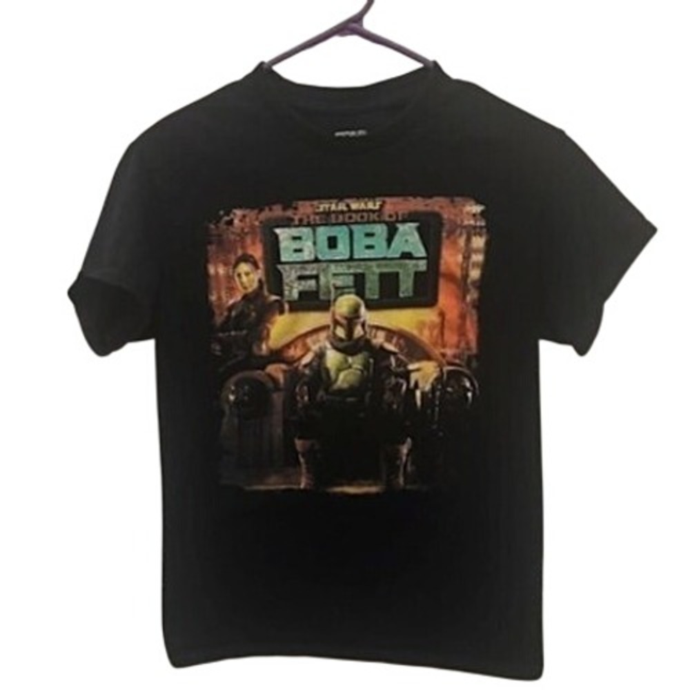 Star Wars The Book of Boba Fett Graphic T-Shirt Mens Small Black 100% Cotton